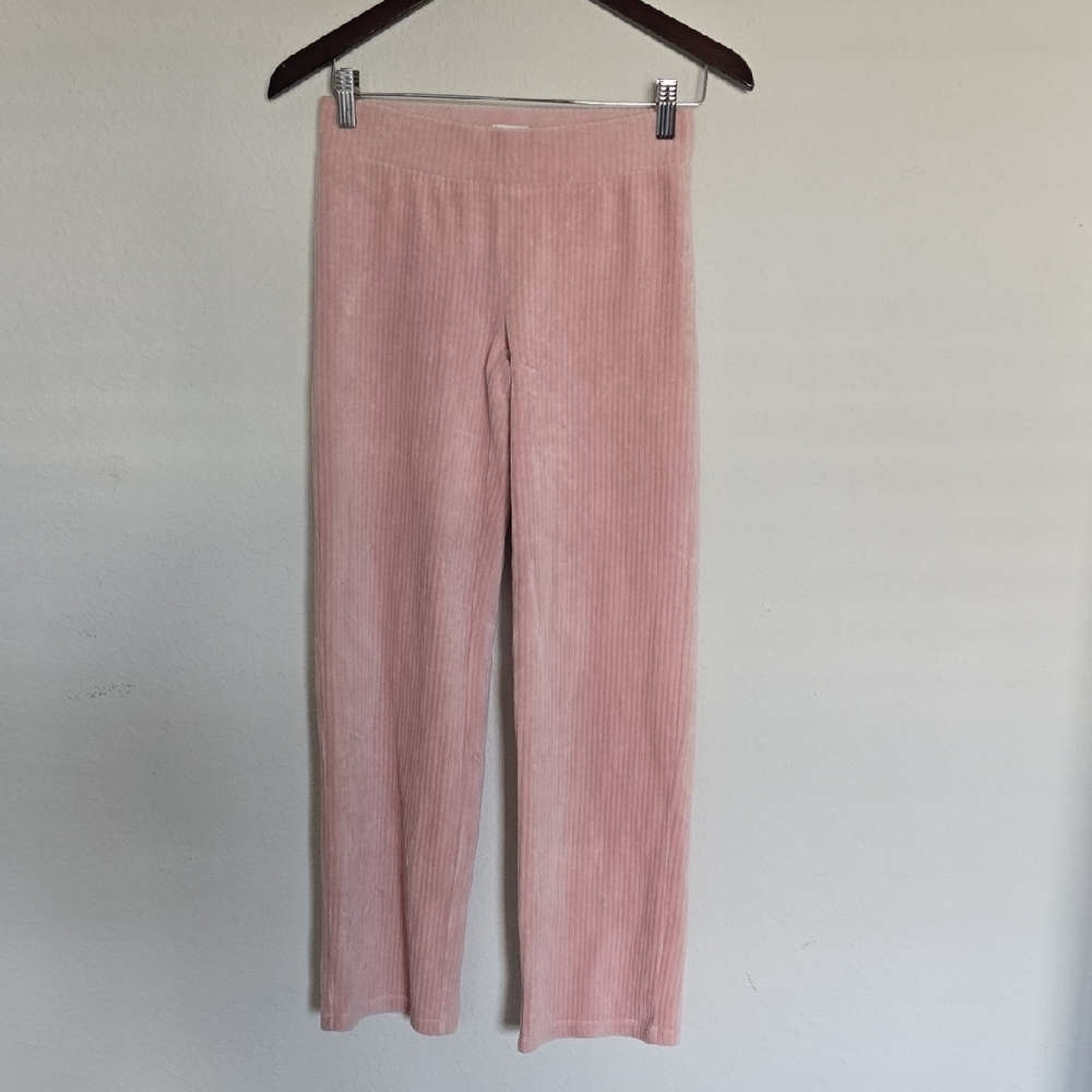 Sunday Best Soft Pink Ribbed Corduroy Pull On Cozy Lounge Pants Size XS